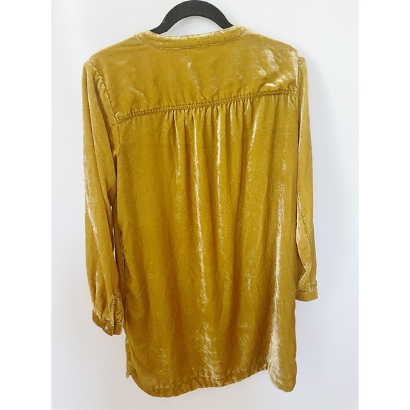 ANTHROPOLOGIE Melody Velvet Gold Tunic Dress S - Picture 5 of 8